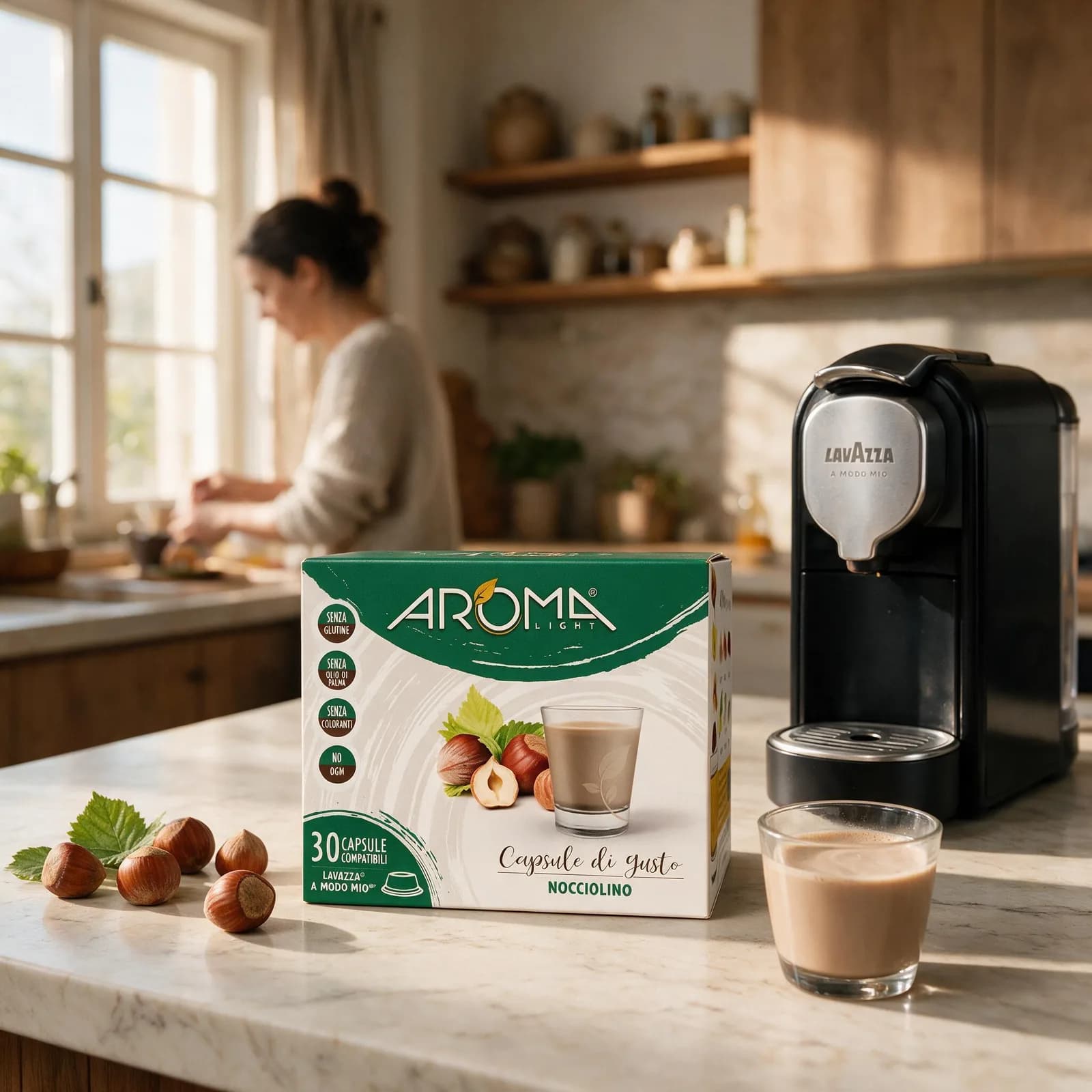 Aroma Light Nocciolino Kapseln | A Modo Mio, immagine 3