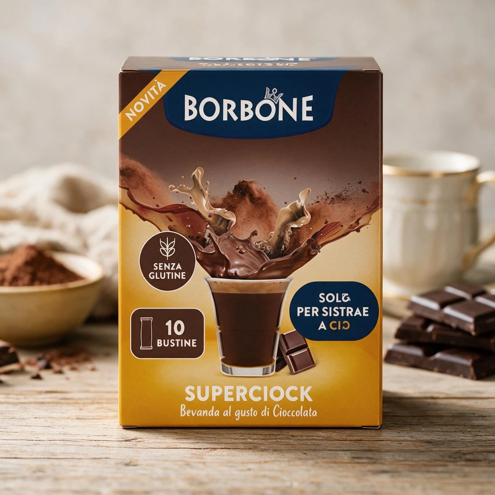 Borbone Superciok Bevanda al Cioccolato Bustine, immagine 3
