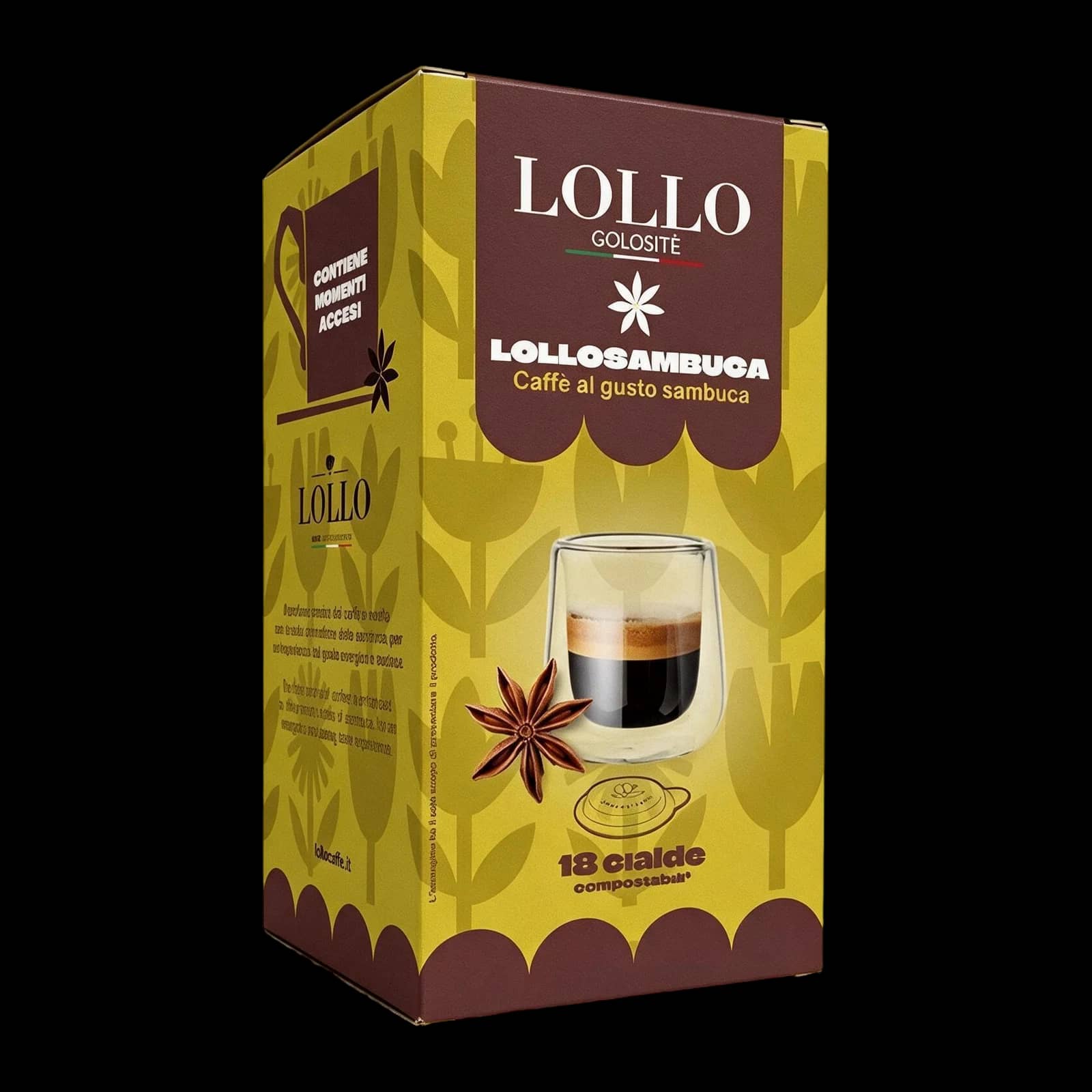 Lollo Caffè Gusto Sambuca Cialde, Compostabili | ESE 44mm