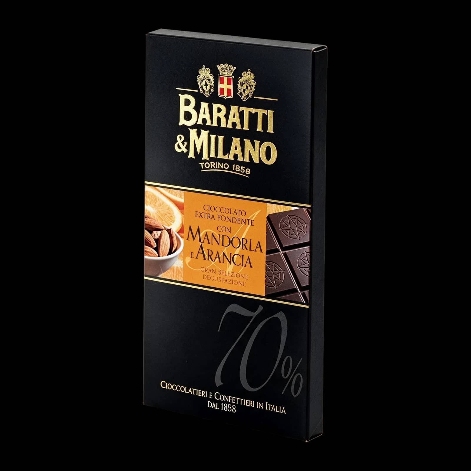 Baratti & Milano Extra Dark Chocolate Almond and Orange | Dolci