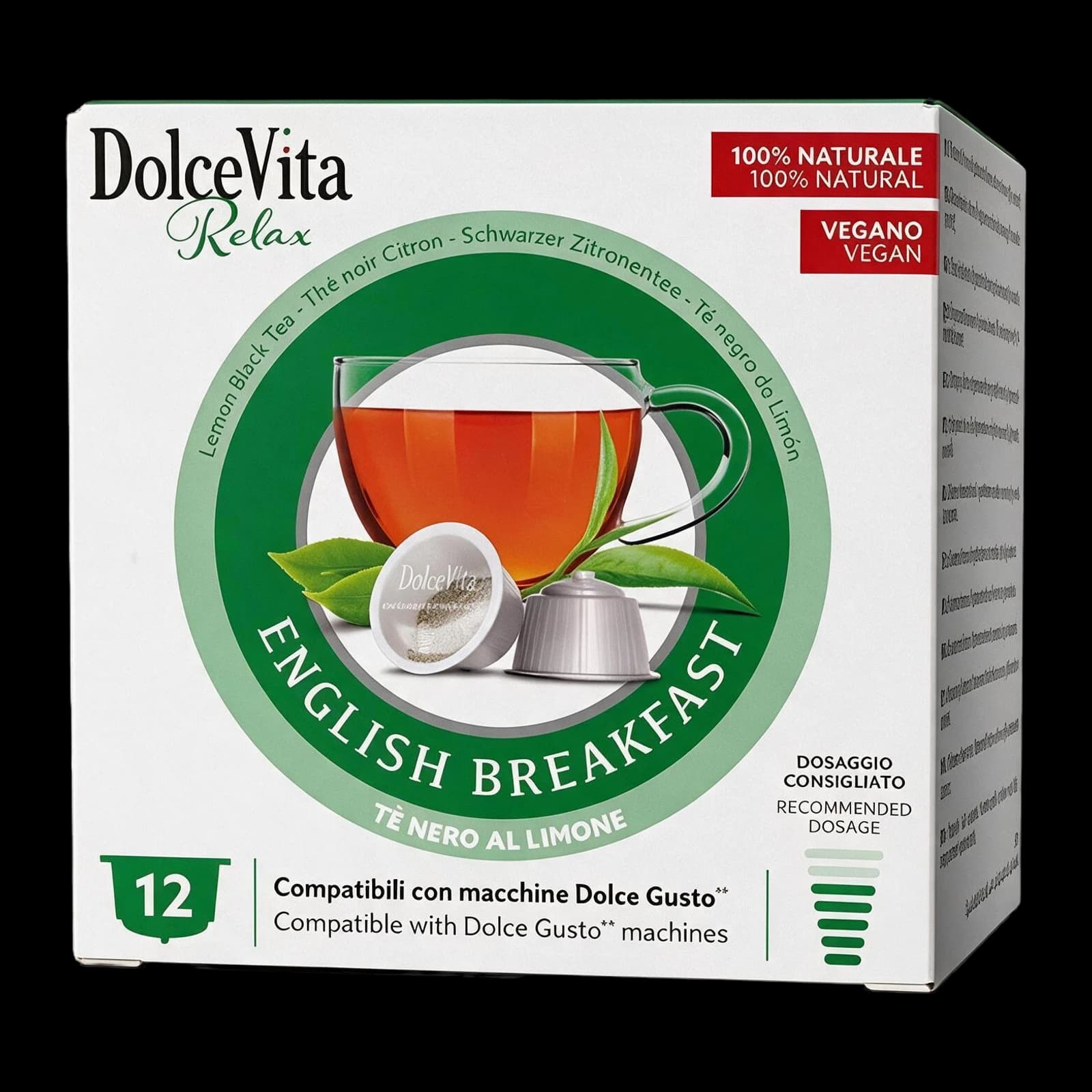 Dolce Vita Lemon Black Tea 12 Capsules | Dolce Gusto, image 1