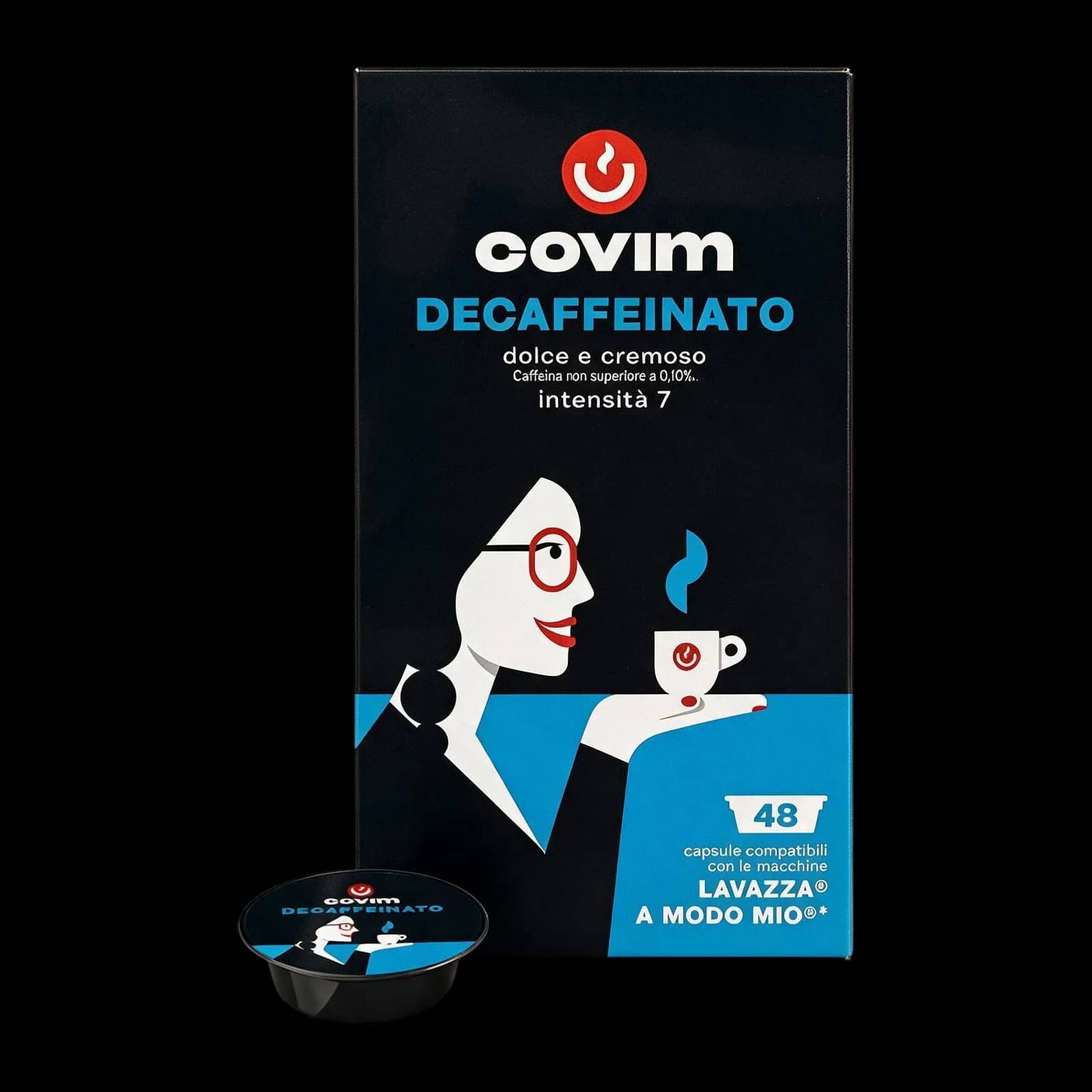 Covim Suave Decaffeinato 50 Capsules | A Modo Mio