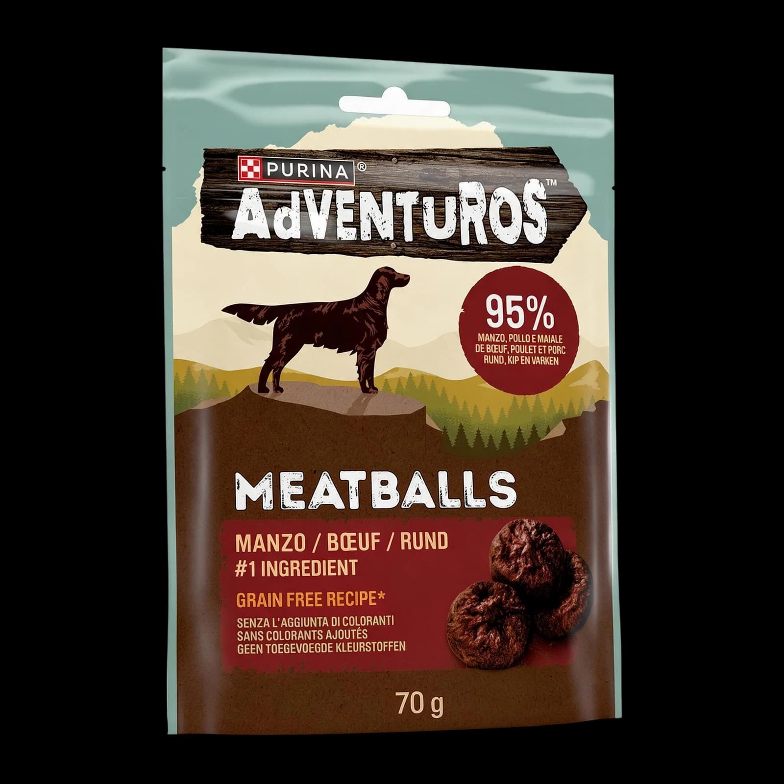 Purina Adventuros High Meat Meatballs Rindfleisch 70 g | Pet Food, Bild 1