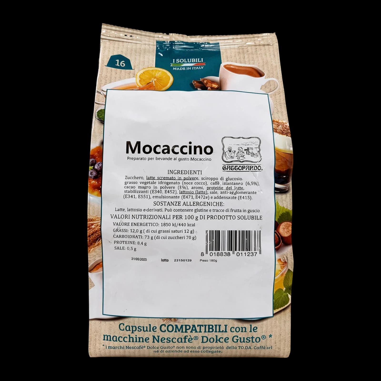 To.Da Caffè Gattopardo Mocaccino 16 Capsule | Dolce Gusto, image 1