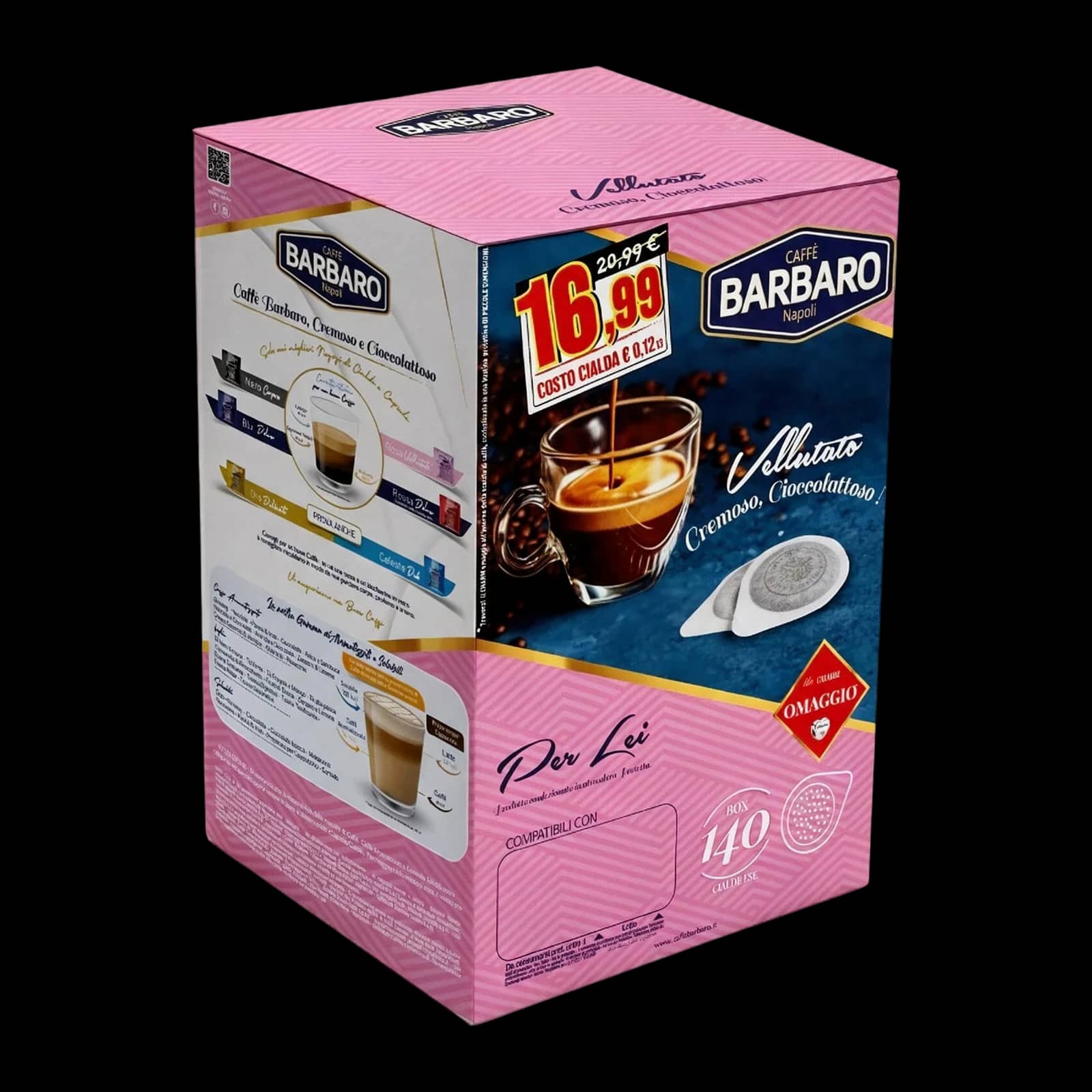 Barbaro Caffè Rosa 140 Pods | ESE 44 mm