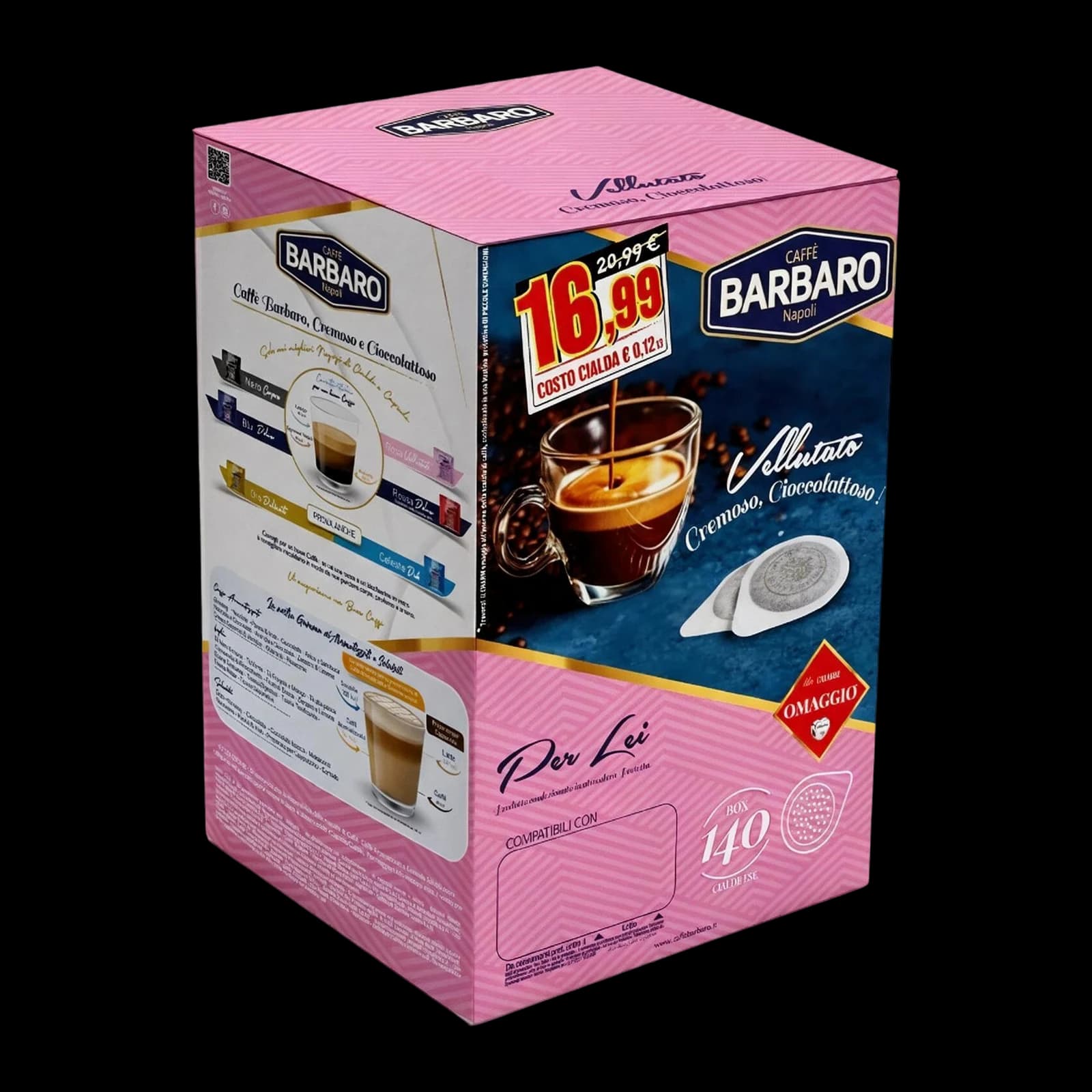 Barbaro Caffè Rosa 140 Pods | ESE 44 mm, image 1