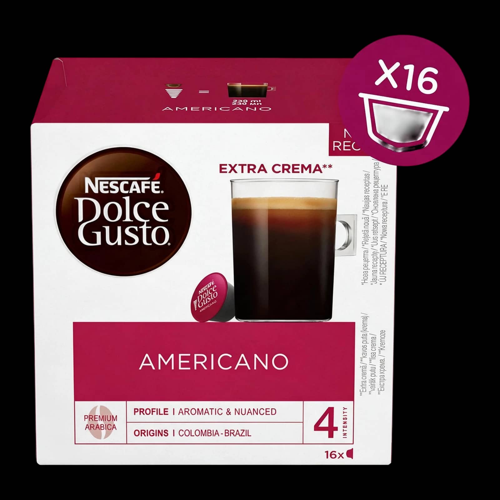 Nestlè Nescafé Americano 16 Capsule: 100% Arabica | Dolce Gusto